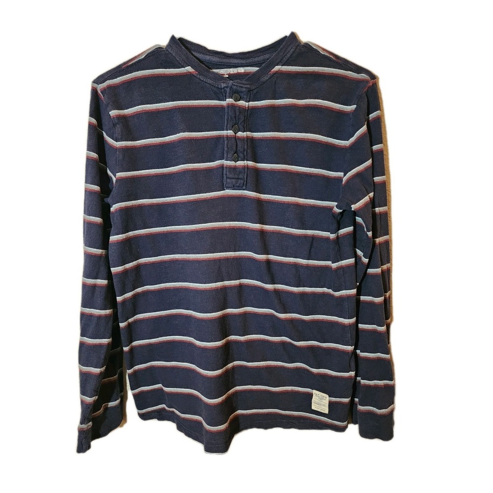Gap Kids Boys Shirt, Size 14/16, Navy Blue Stripe, Long Sleeve, Cotton‎
